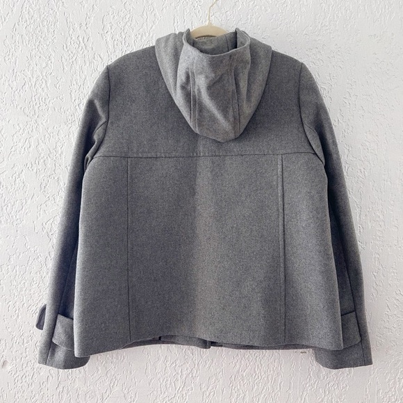 J. Crew Duffle Jacket Coat Melton Wool Peacoat Toggle Classic Nautical Gray 6 - Picture 5 of 13